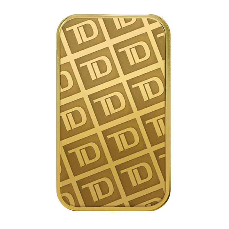1 gram TD Gold Bar - Secure Storage 2