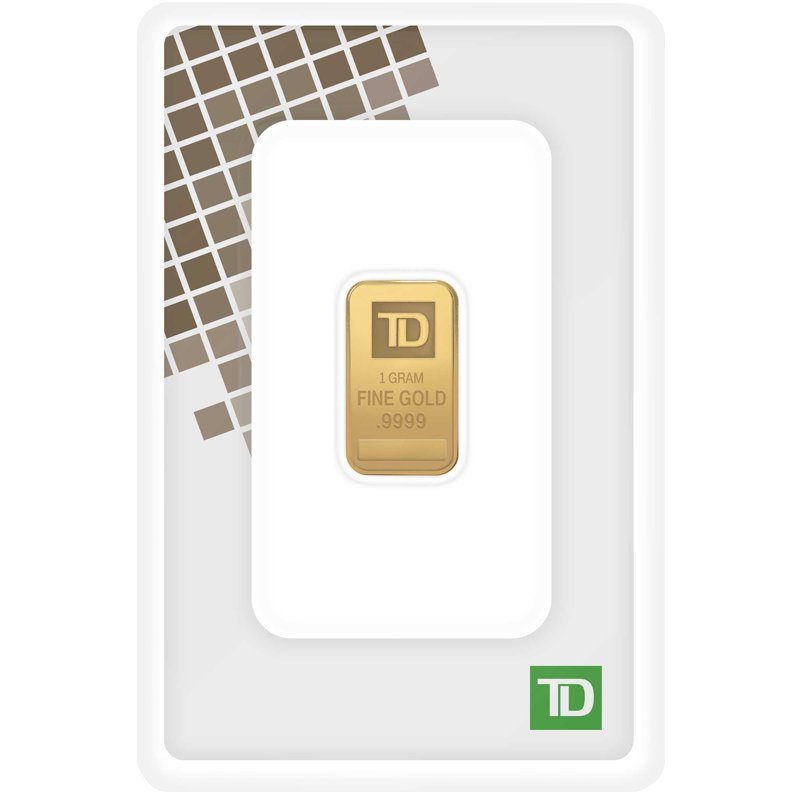 1 gram TD Gold Bar - Secure Storage 4