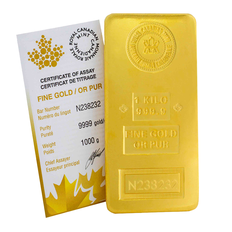 1 kg Royal Canadian Mint Gold Bar - Secure Storage 2