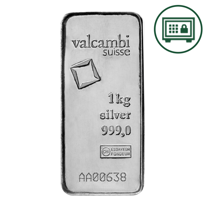 1 kg Valcambi Silver Bar - Secure Storage 1
