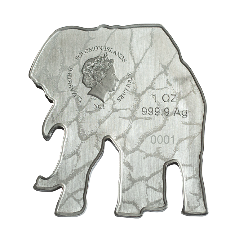 1 oz African Elephant Silver Coin- Animals of Africa (2021) 2