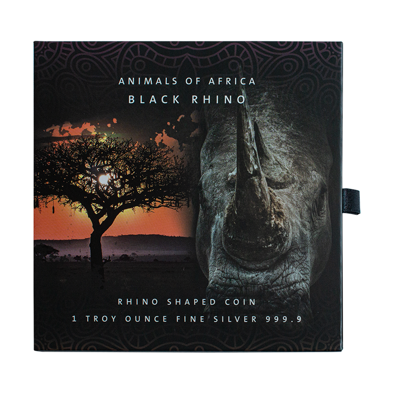1 oz Black Rhino Silver Coin- Animals of Africa (2022) 4