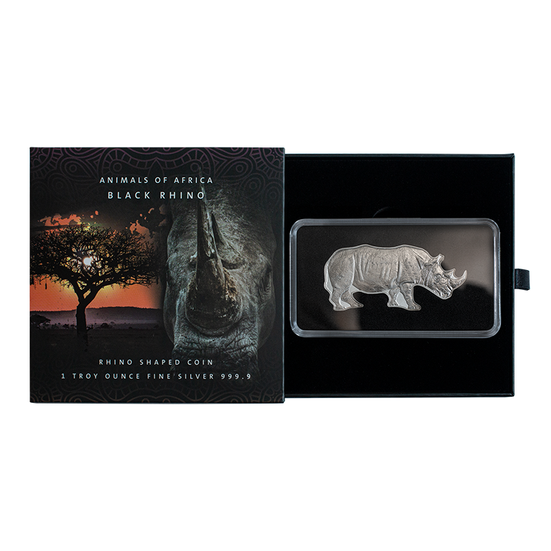 1 oz Black Rhino Silver Coin- Animals of Africa (2022) 3