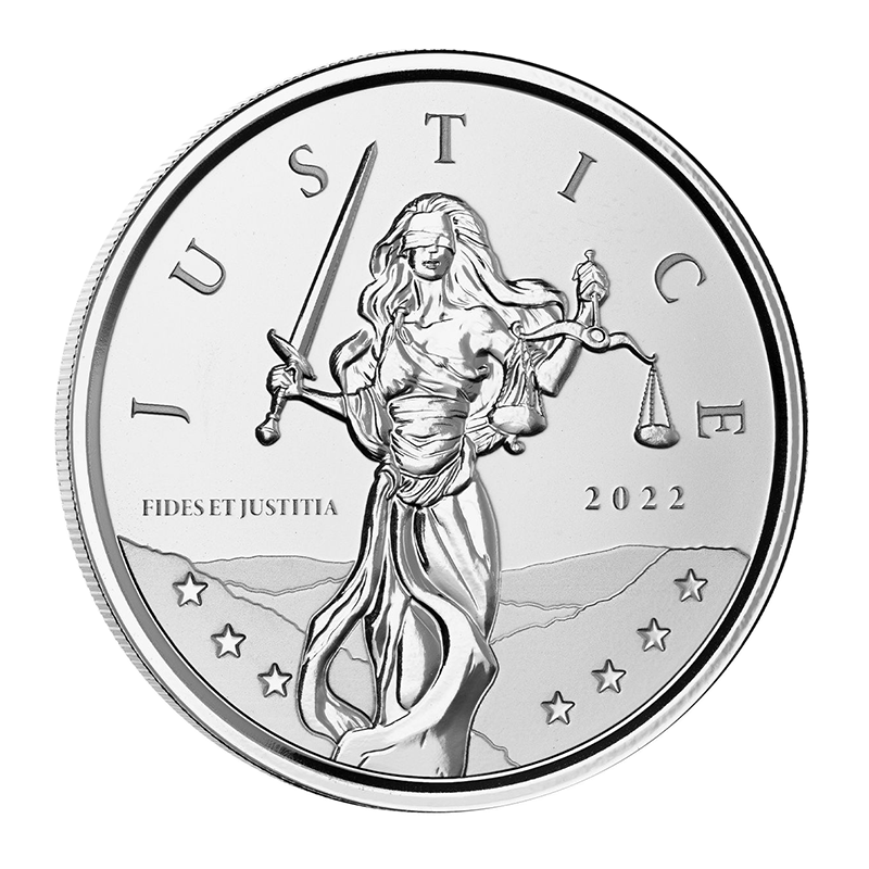 1 oz. Gibraltar Lady Justice Silver Coin (2022) 1