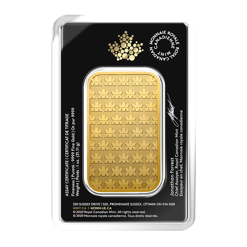 1 oz. Royal Canadian Mint Gold Bar - Secure Storage 5