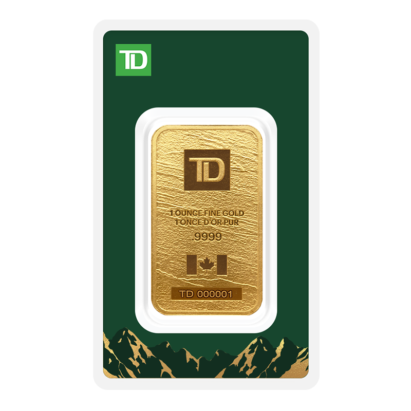 1oz TD Canadian-Sourced Fine Gold Bar - Secure Storage 3