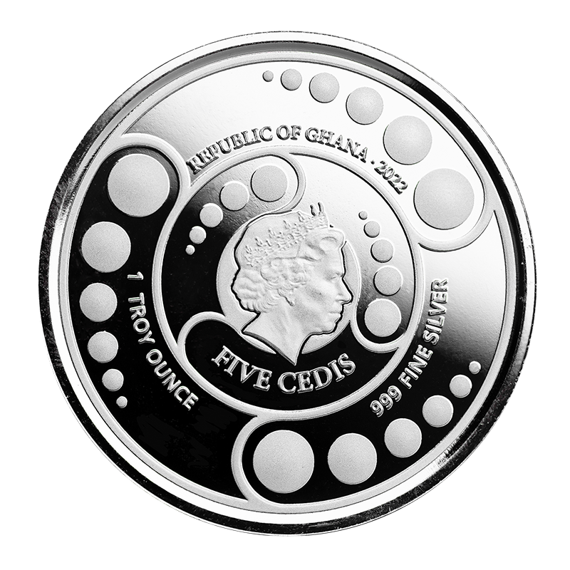 1 oz The Ghana Alien Silver Colour Coin (2022) 2