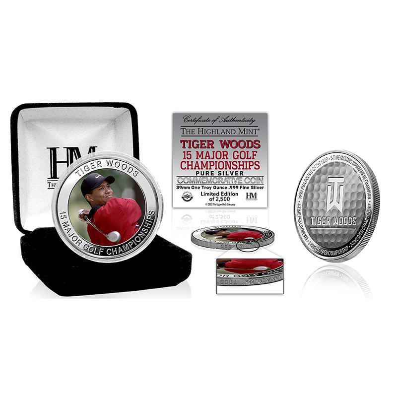 1 oz Tiger Woods Major Tournament Championships Silver Coin 3
