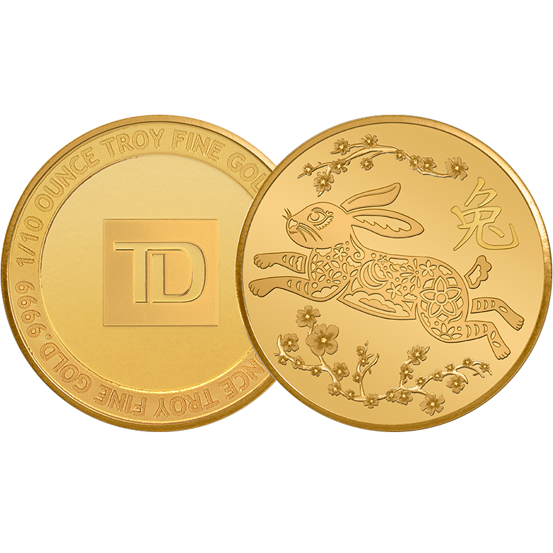 1/10 oz. TD Year of the Reliable Rabbit Gold Round 3