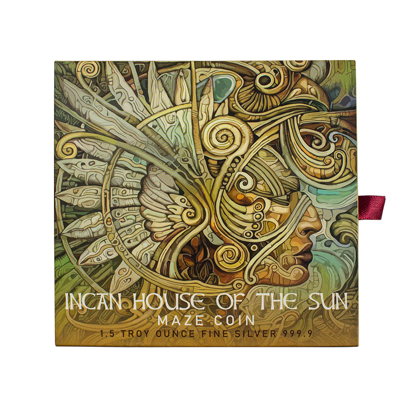 1.5 oz. Silver Incan House of the Sun Maze Coin 5