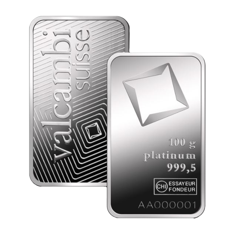 100 gram Valcambi Suisse Platinum Bar 3