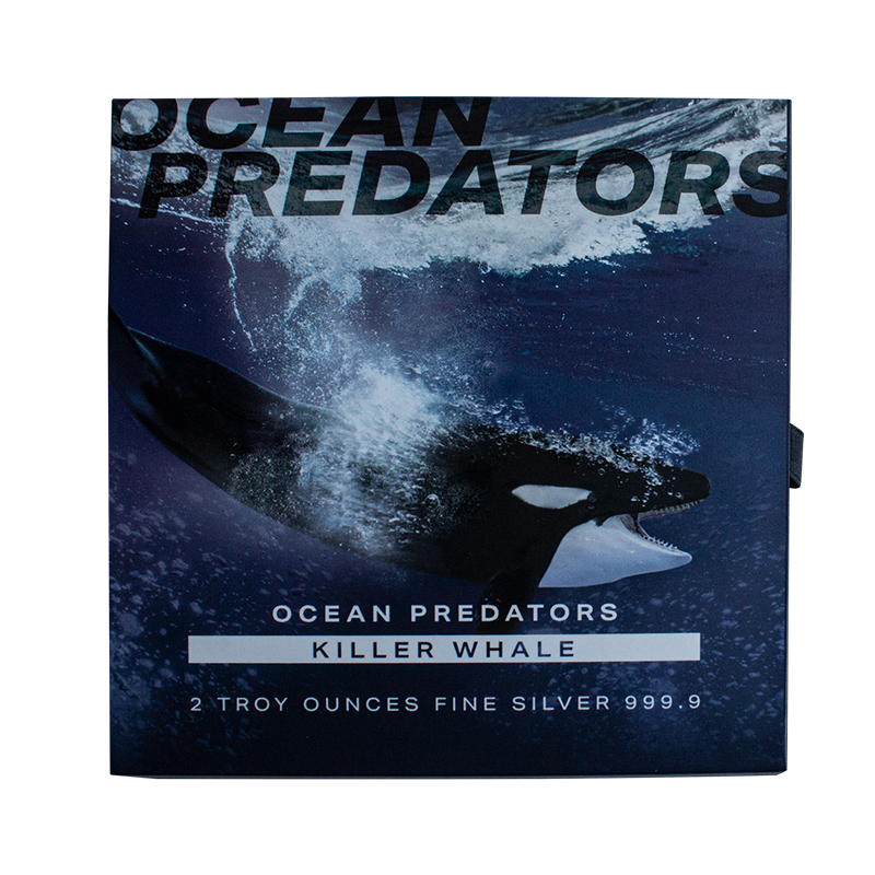2 oz Silver Ocean Predators Killer Whale Coin (2022) 4
