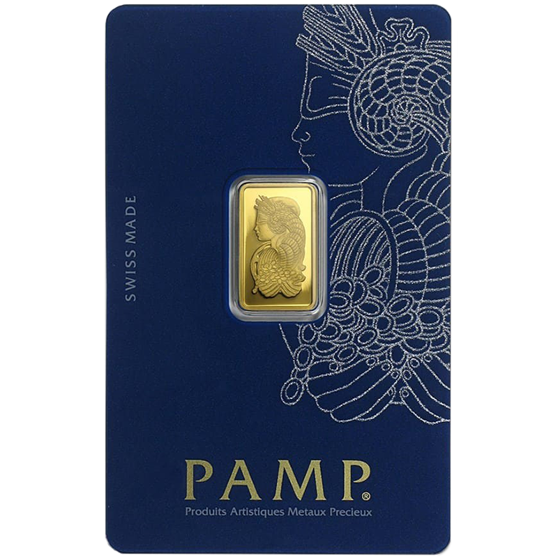 2.5 gram Gold Bar- PAMP Suisse Lady Fortuna (w/ Assay) 2