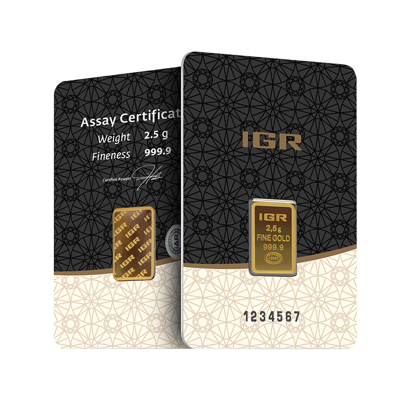 2.5 gram Istanbul Gold Refinery Gold Bar (w/Assay) 2