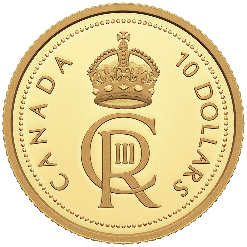 2023 $10 Pure Gold - His Majesty King Charles III's Royal Cypher 1