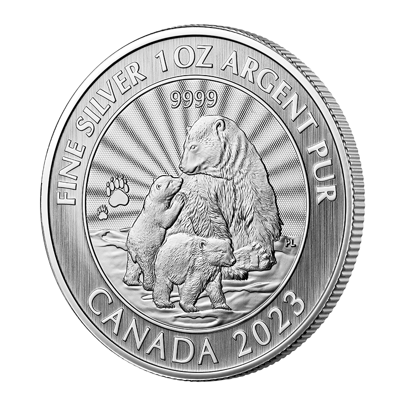 2023 $5 1 oz. 99.99% Pure Silver Coin - The Majestic Polar Bear 3