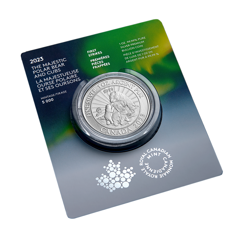 2023 $5 1 oz. 99.99% Pure Silver Coin - The Majestic Polar Bear 5