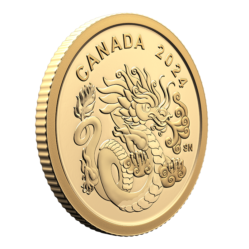 2024 $8 Pure Gold Coin - Spirit Dragon 3