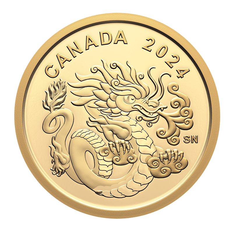 2024 $8 Pure Gold Coin - Spirit Dragon 1