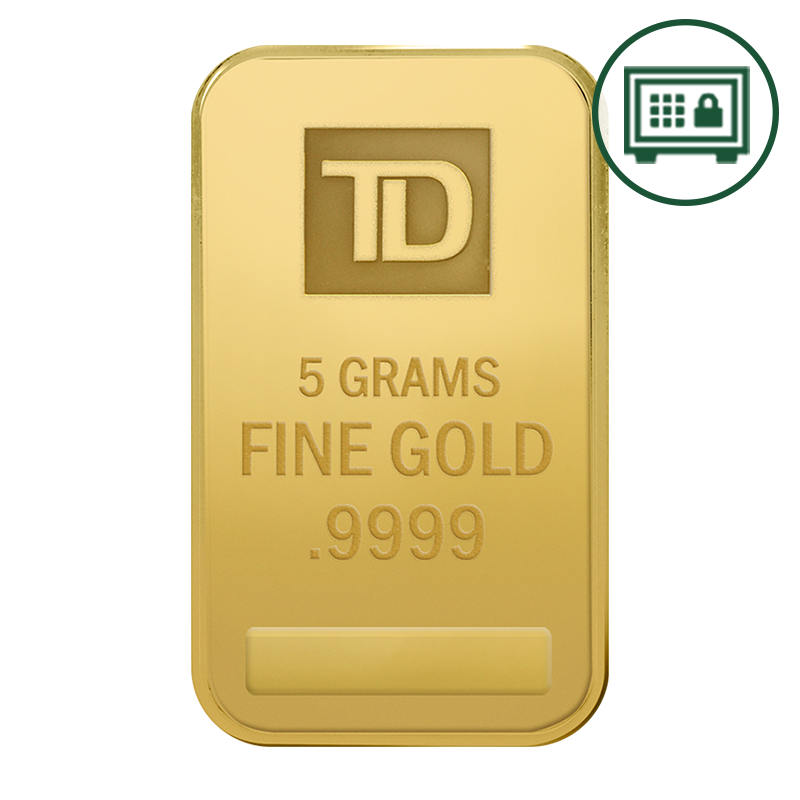 5 gram TD Gold Bar - Secure Storage 1