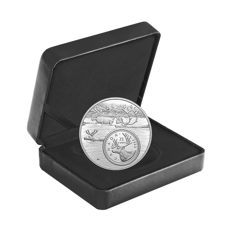 5 oz Fine Silver Coin The Bigger Picture: 25 - Cent Coin - The Caribou (2022) 4