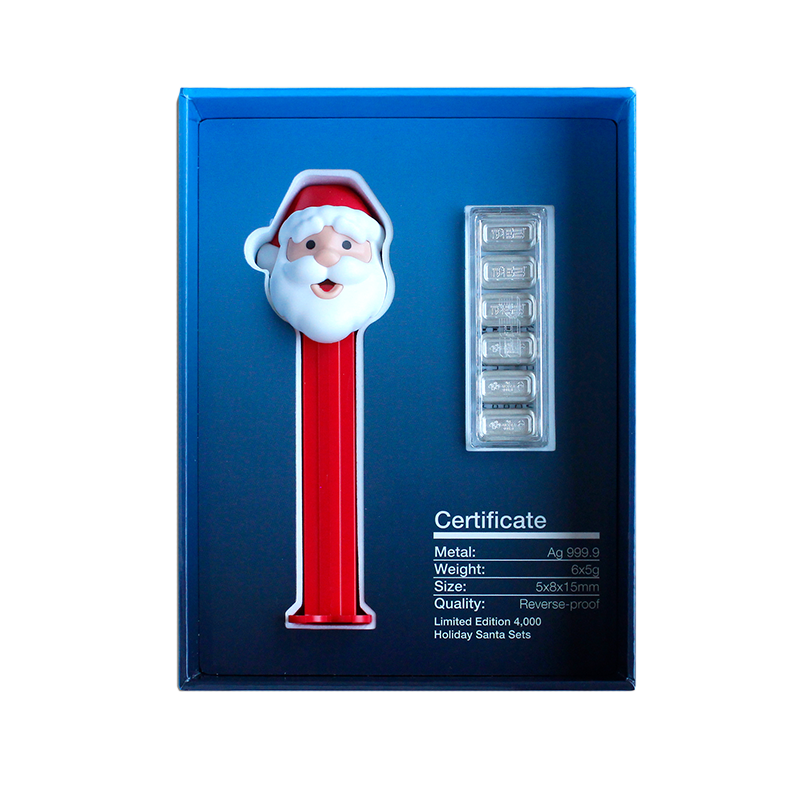 PEZ Santa - Silver Wafers & Dispenser Gift Set 2