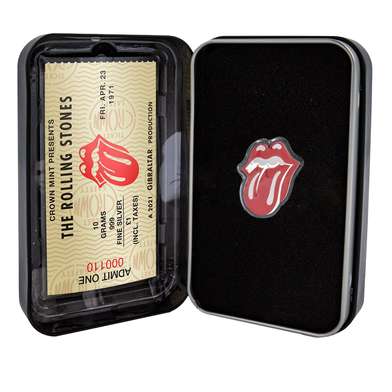 The Rolling Stones: 10 gram Lips and Tongue Silver Coin 4