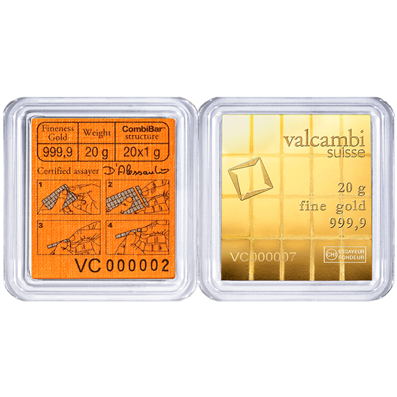 20 gram Gold Valcambi CombiBar 2